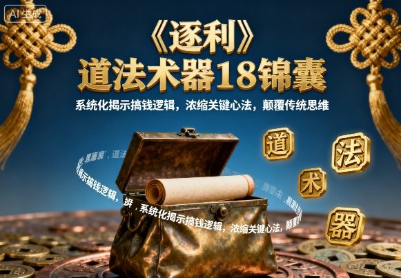 《逐利》道法术器18锦囊，系统化揭示搞钱逻辑，浓缩关键心法，颠覆传统思维-川川创富网