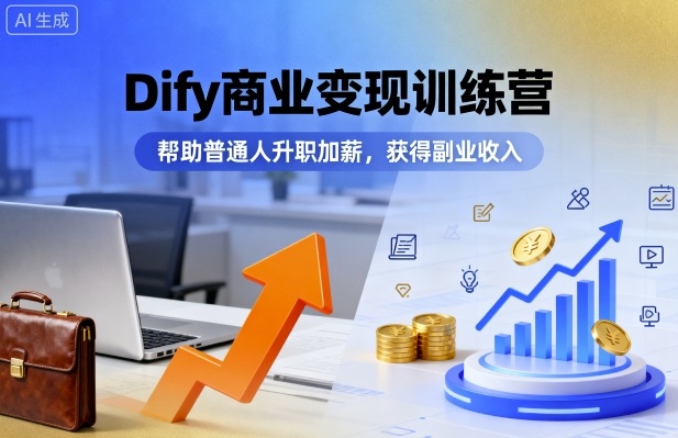 Dify商业变现训练营，帮助普通人升职加薪，获得副业收入-川川创富网