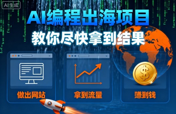 AI编程出海项目，教你尽快拿到结果-做出网站、拿到流量、賺到钱-川川创富网