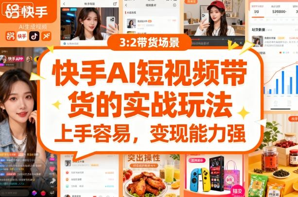 快手ai短视频带货的实战玩法，上手容易，变现能力强-川川创富网