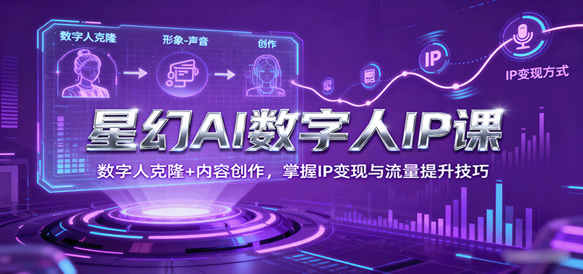 星幻AI数字人IP课，数字人克隆+内容创作，掌握IP变现与流量提升技巧-川川创富网