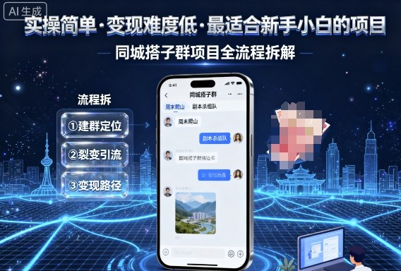 实操简单，变现难度低，最适合新手小白做的项目，每天轻松收入3张，同城搭子群项目全流程拆解-川川创富网