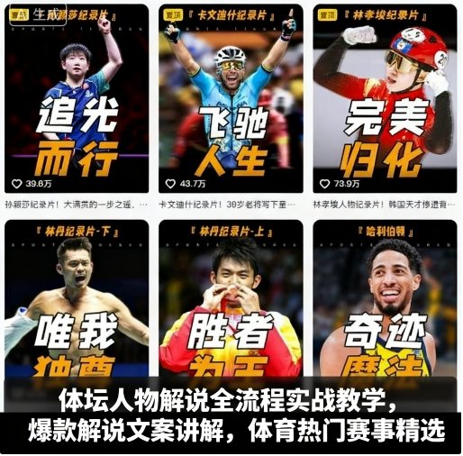 体坛人物解说全流程实战教学，爆款解说文案讲解，体育热门赛事精选-川川创富网