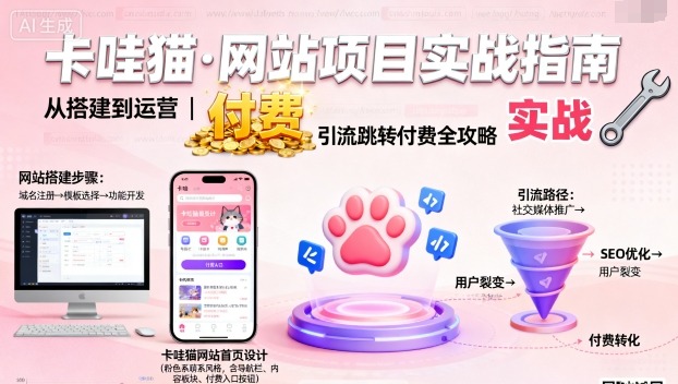 卡哇猫·网站项目，网站搭建与运营以及引流跳转付费-川川创富网