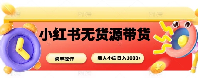 小红书无货源带货项目，简单无脑，新人小白日入多张-川川创富网