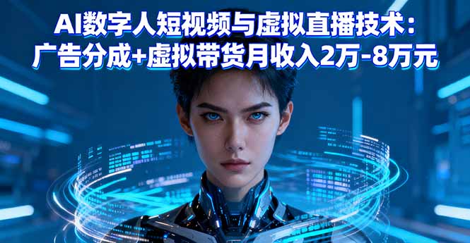 AI数字人短视频与虚拟直播技术：广告分成+虚拟带货月收入2万-8万元-川川创富网