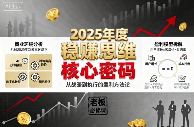 2025年度稳賺思维老板创业营，拆解2025年新商业环境下，企业实现持续盈利的核心密码-川川创富网