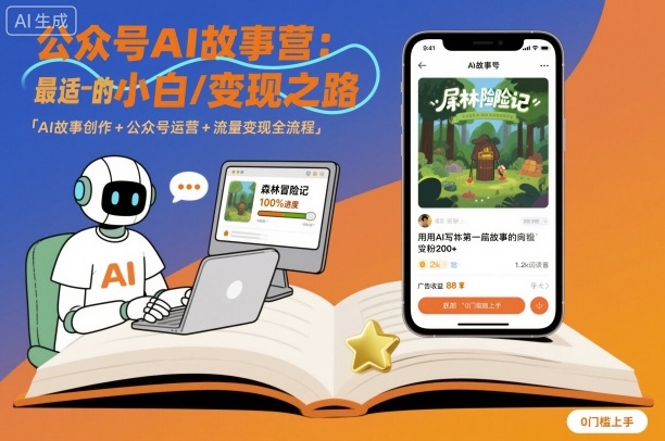 公众号ai故事营，最适合小白的自媒体变现之路-川川创富网
