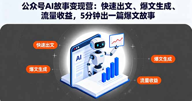 公众号AI故事变现营：快速出文、爆文生成、流量收益，5分钟出一篇爆文故事-川川创富网