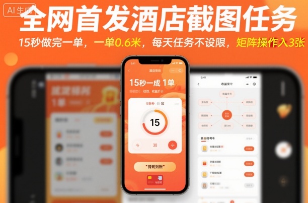 全网首发酒店截图任务，15秒做完一单，一单0.6米，每天任务不设限，矩阵操作日入3张【揭秘】-川川创富网