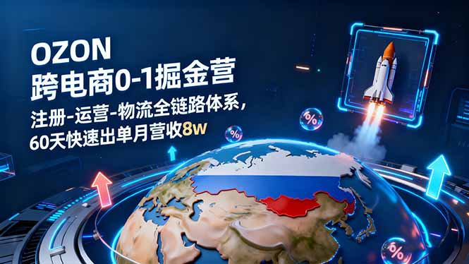 OZON跨境电商0-1掘金营：注册-运营-物流全链路体系，60天快速出单月营收8w-川川创富网