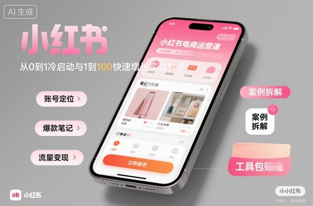 小红书电商运营课：从0到1冷启动与1到100快速增长实战教学-川川创富网