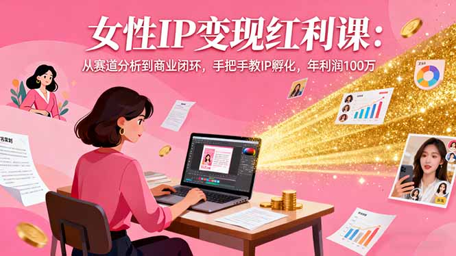 女性IP变现红利课：从赛道分析到商业闭环，手把手教IP孵化，年利润100万-川川创富网