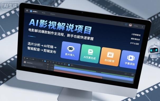 AI影视解说项目，电影解说爆款制作全流程，新手也能快速掌握-川川创富网