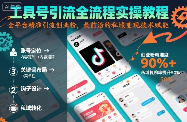 工具号引流全流程保姆级实操教程，全平台精准引流创业粉，最前沿的私域变现技术赋能-川川创富网