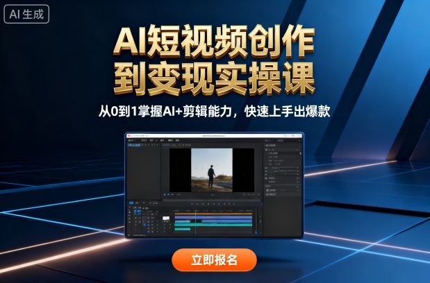 AI短视频创作到变现实操课，从0到1掌握AI+剪辑能力，快速上手出爆款(更新10月)-川川创富网