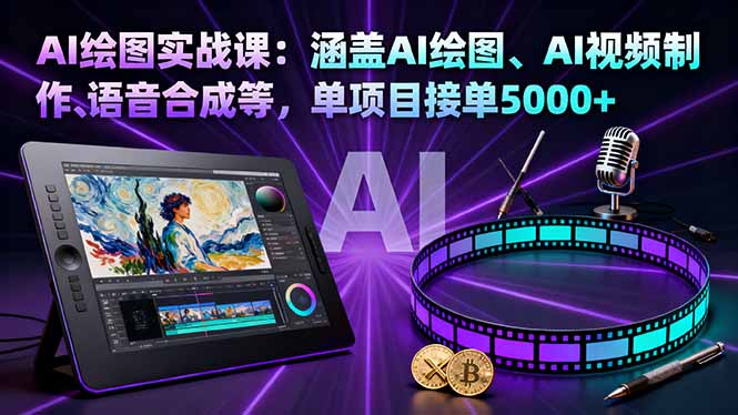 AI绘图实战课：涵盖AI绘图、AI视频制作、语音合成等，单项目接单5000+-川川创富网