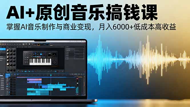 AI+原创音乐搞钱课：掌握AI音乐制作与商业变现，月入6000+低成本高收益-川川创富网