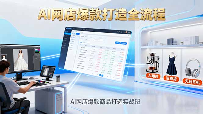 AI网店爆款商品打造实战班：AI技术实现商品图智能处理，快速搭建AI网店-川川创富网
