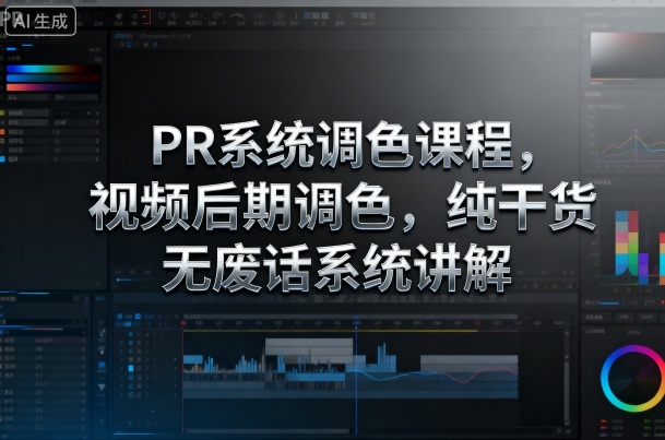 PR系统调色课程，视频后期调色，纯干货无废话系统讲解-川川创富网