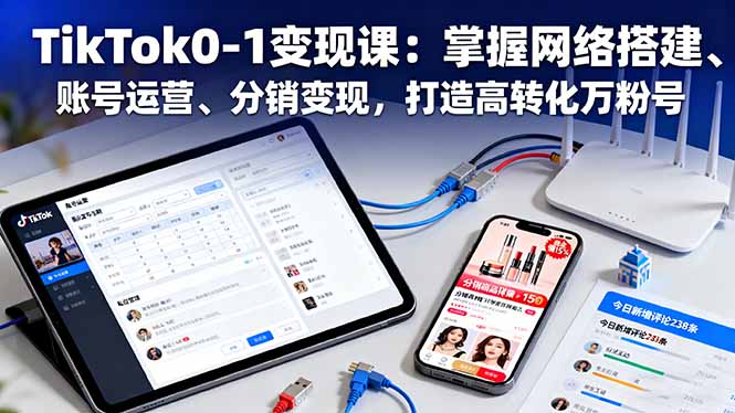 TikTok0-1变现课：掌握网络搭建、账号运营、分销变现，打造高转化万粉号-川川创富网
