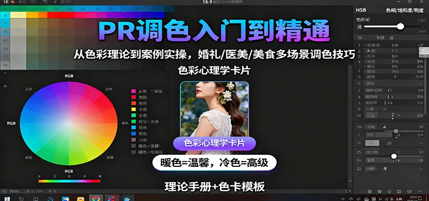 PR调色入门到精通：从色彩理论到案例实操，婚礼/医美/美食多场景调色技巧-川川创富网