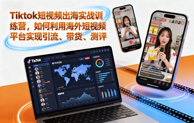 Tiktok短视频出海实战训练营，如何利用海外短视频平台实现引流、带货、测评-川川创富网