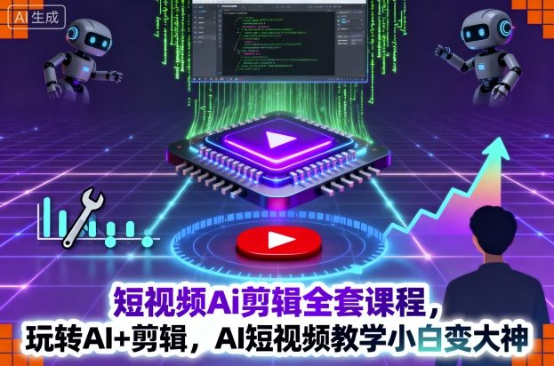 短视频Ai剪辑全套课程，玩转AI+剪辑，AI短视频教学小白变大神-川川创富网