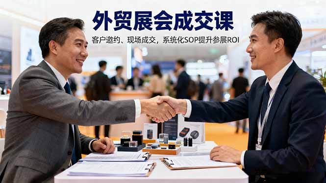 外贸展会成交课，含目标制定、客户邀约、现场成交，系统化SOP提升参展ROI-川川创富网