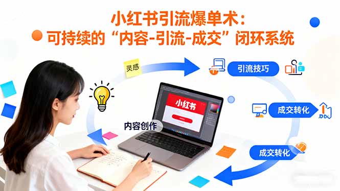 小红书引流爆单术：构建一套低成本 可持续的“内容-引流-成交”闭环系统-川川创富网