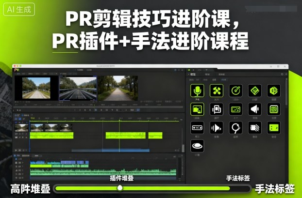PR剪辑技巧进阶课，PR插件+手法进阶课程-川川创富网