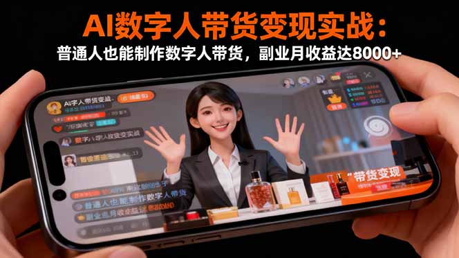 AI数字人带货变现实战：普通人也能制作数字人带货，副业月收益达8000+-川川创富网