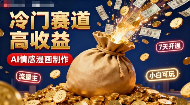 公众号冷门赛道，用AI做情感漫画，7天开通流量主，操作简单，小白可玩-川川创富网