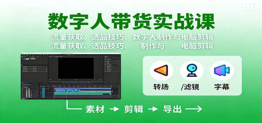 数字人变现实战课：流量获取、选品技巧、数字人制作与电脑剪辑-川川创富网