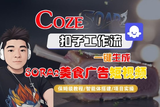 Coze扣子智能体工作流一键生成“SORA2美食广告“短视频，全流程保姆级教学-川川创富网