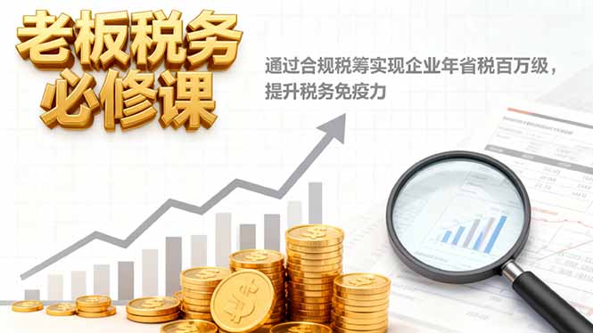 老板税务必修课，通过合规税筹实现企业年省税百万级，提升税务免疫力-川川创富网