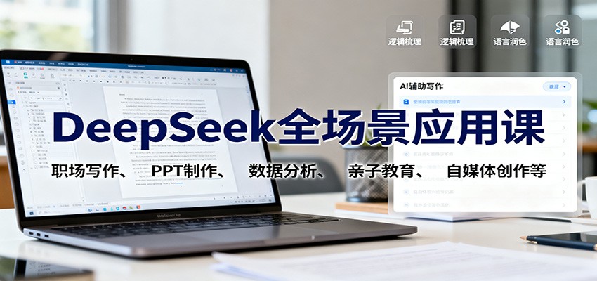 DeepSeek全场景应用课：职场写作、 PPT制作、数据分析、亲子教育、自媒体创作等-川川创富网