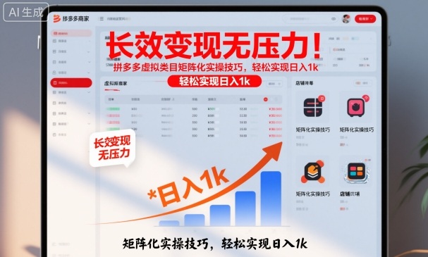 长效变现无压力！拼多多虚拟类目矩阵化实操技巧，轻松实现日入1k【揭秘】-川川创富网
