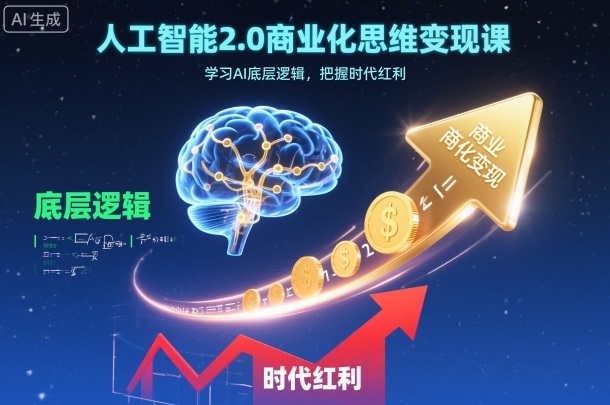 人工智能2.0商业化思维变现课，学习AI底层逻辑，把握时代红利-川川创富网