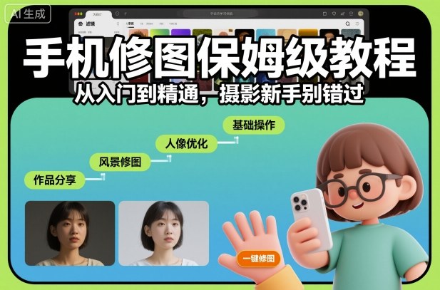 手机修图保姆级教程，从入门到精通，摄影新手别错过-川川创富网