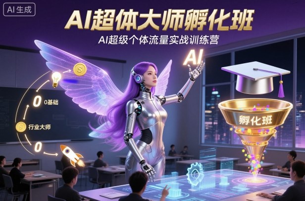 AI超体大师孵化班，AI超级个体流量实战训练营-川川创富网