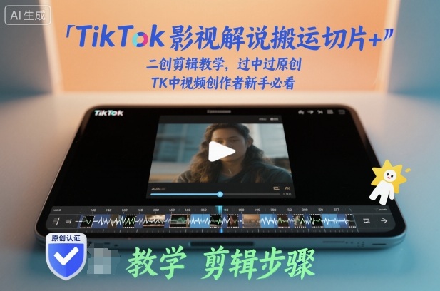 TikTok影视解说搬运切片+二创剪辑教学，过中过原创，TK中视频创作者新手必看-川川创富网