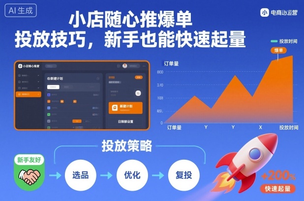 小店随心推爆单投放技巧，新手也能快速起量-川川创富网