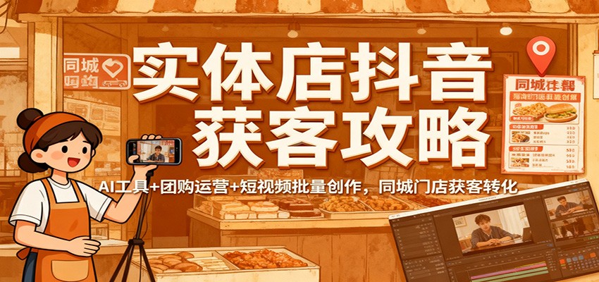 实体店抖音获客攻略：AI工具+团购运营+短视频批量创作，同城门店获客转化-川川创富网