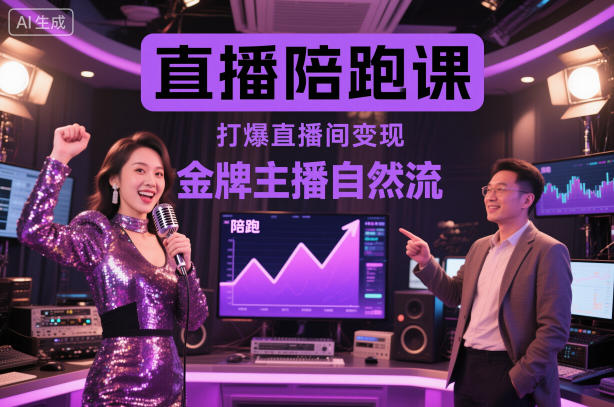 直播陪跑课，金牌主播自然流打爆直播间，复制高变现玩法-川川创富网
