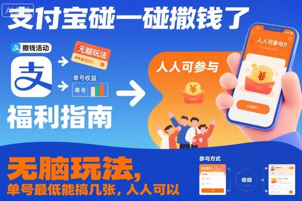 支付宝碰一碰撒钱了，无脑玩法，单号最低能搞几张，人人可以撸【揭秘】-川川创富网