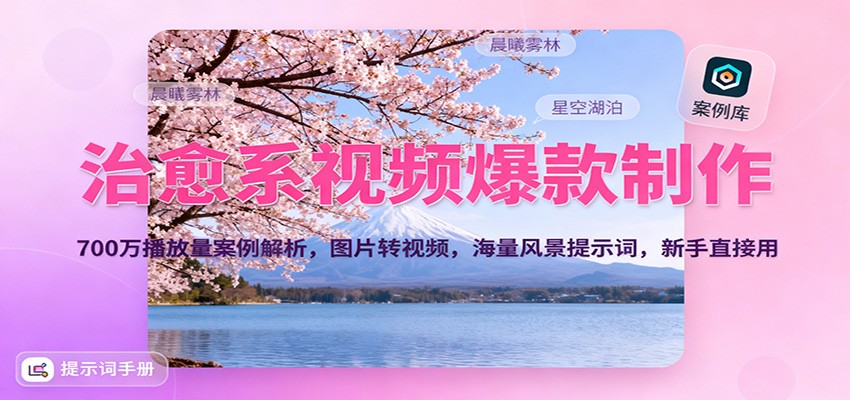 治愈系视频爆款制作，700万播放量案例解析，图片转视频，海量风景提示词，新手直接用-川川创富网