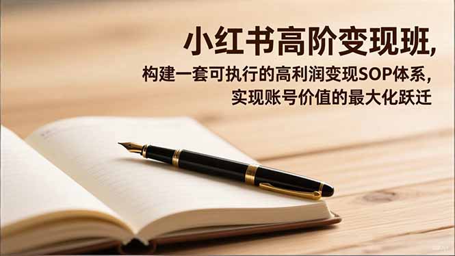 小红书高阶变现班，构建一套可执行的高利润变现SOP体系，实现账号价值的最大化跃迁-川川创富网