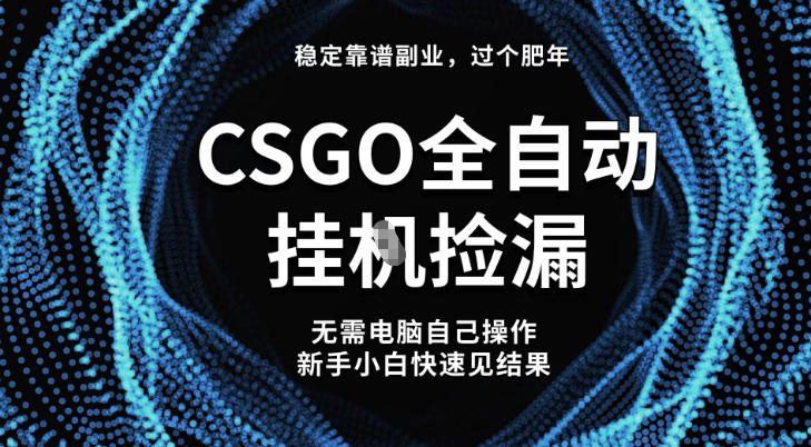 【稳定副业】全球最热门游戏CSGO全自动捡漏，最新玩法，新手小白日入5张+【揭秘】-川川创富网