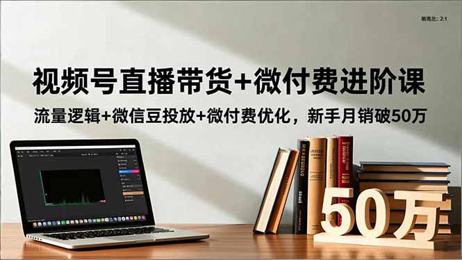 视频号直播带货+微付费进阶课：流量逻辑+微信豆投放+微付费优化，新手月销破50万-川川创富网